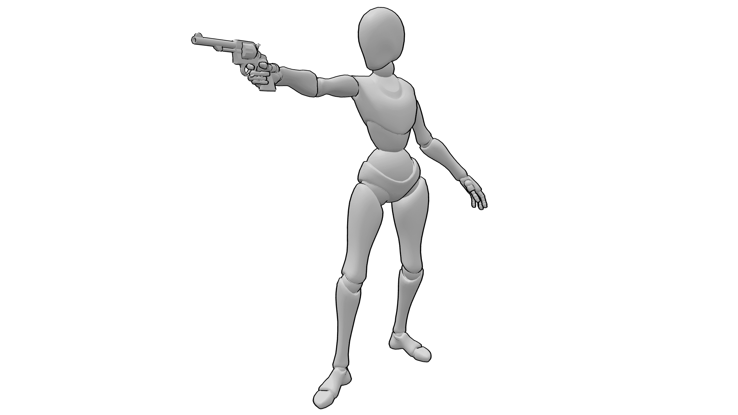 持枪瞄准射击