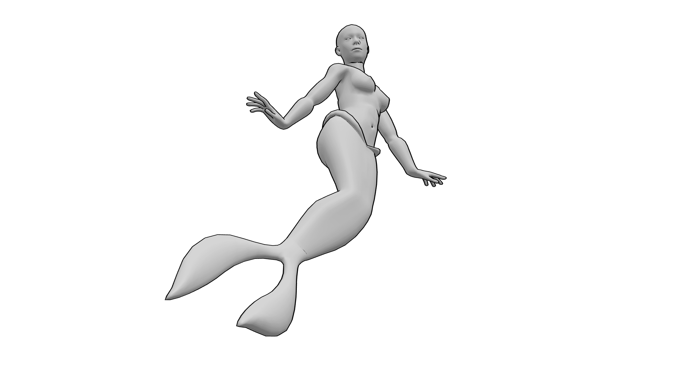 美人鱼漂浮游动