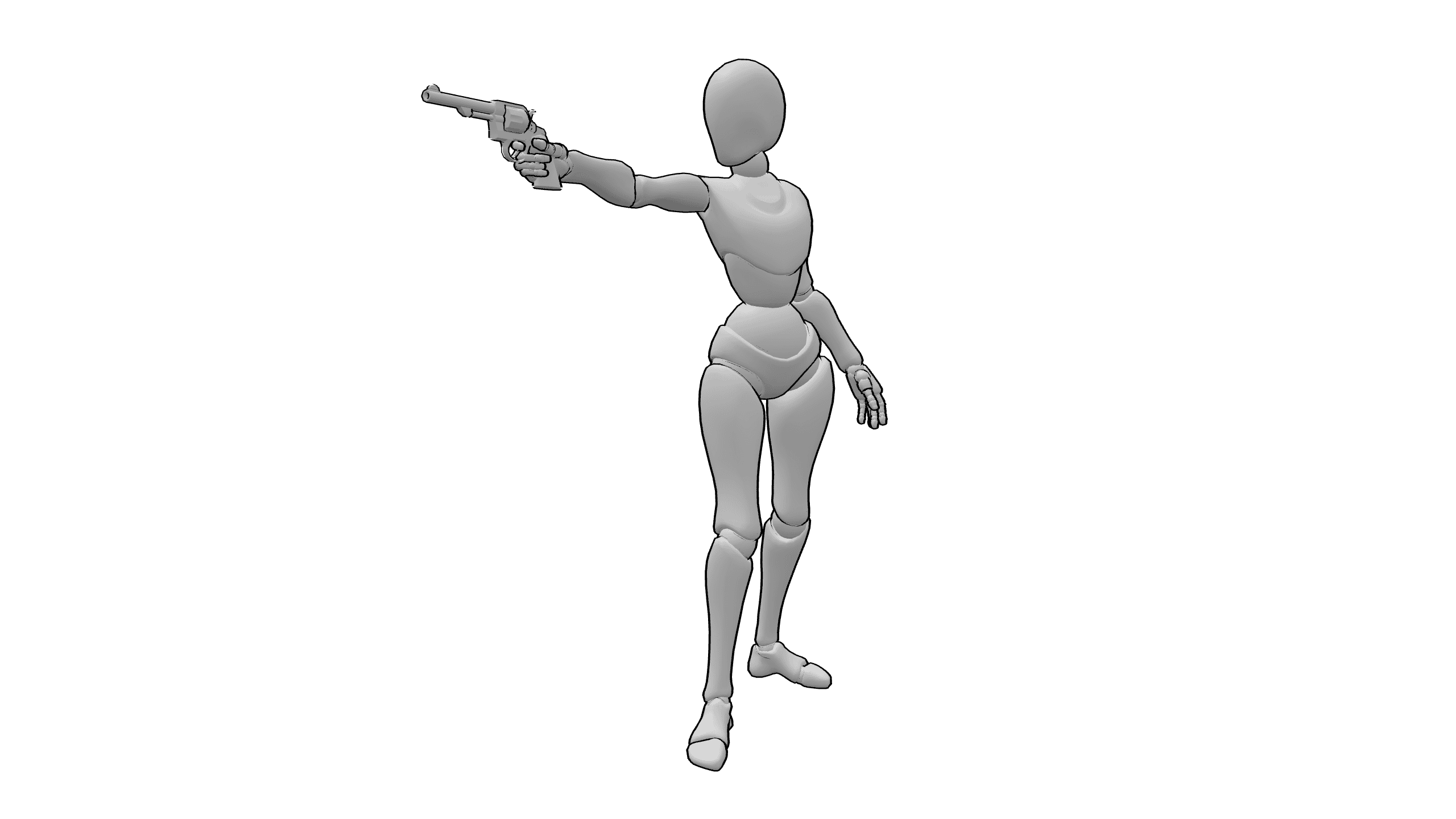 持枪瞄准射击