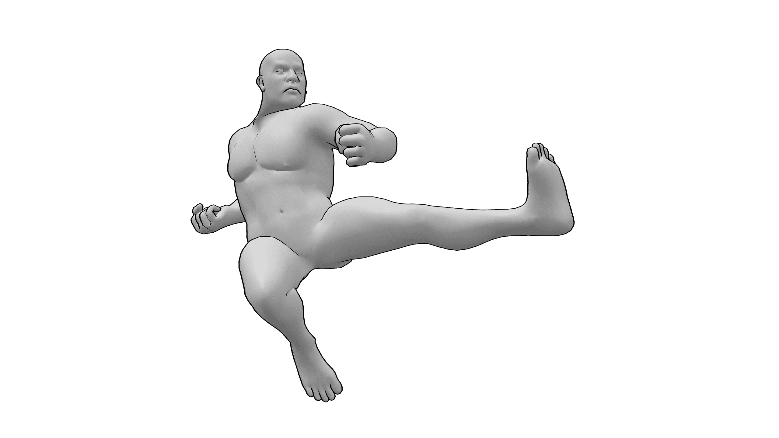 侧踢动作