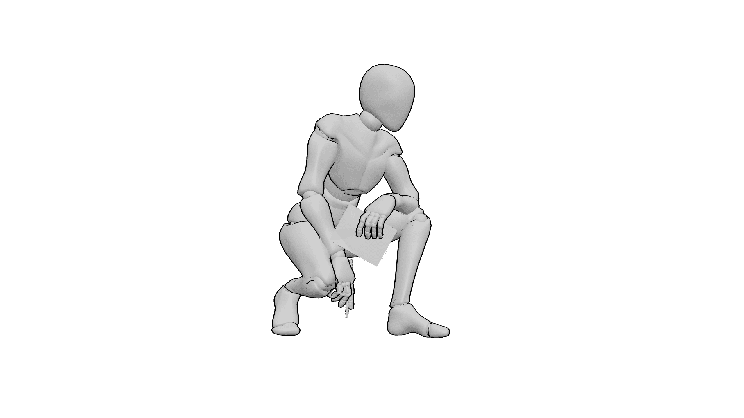 蹲姿书写动作