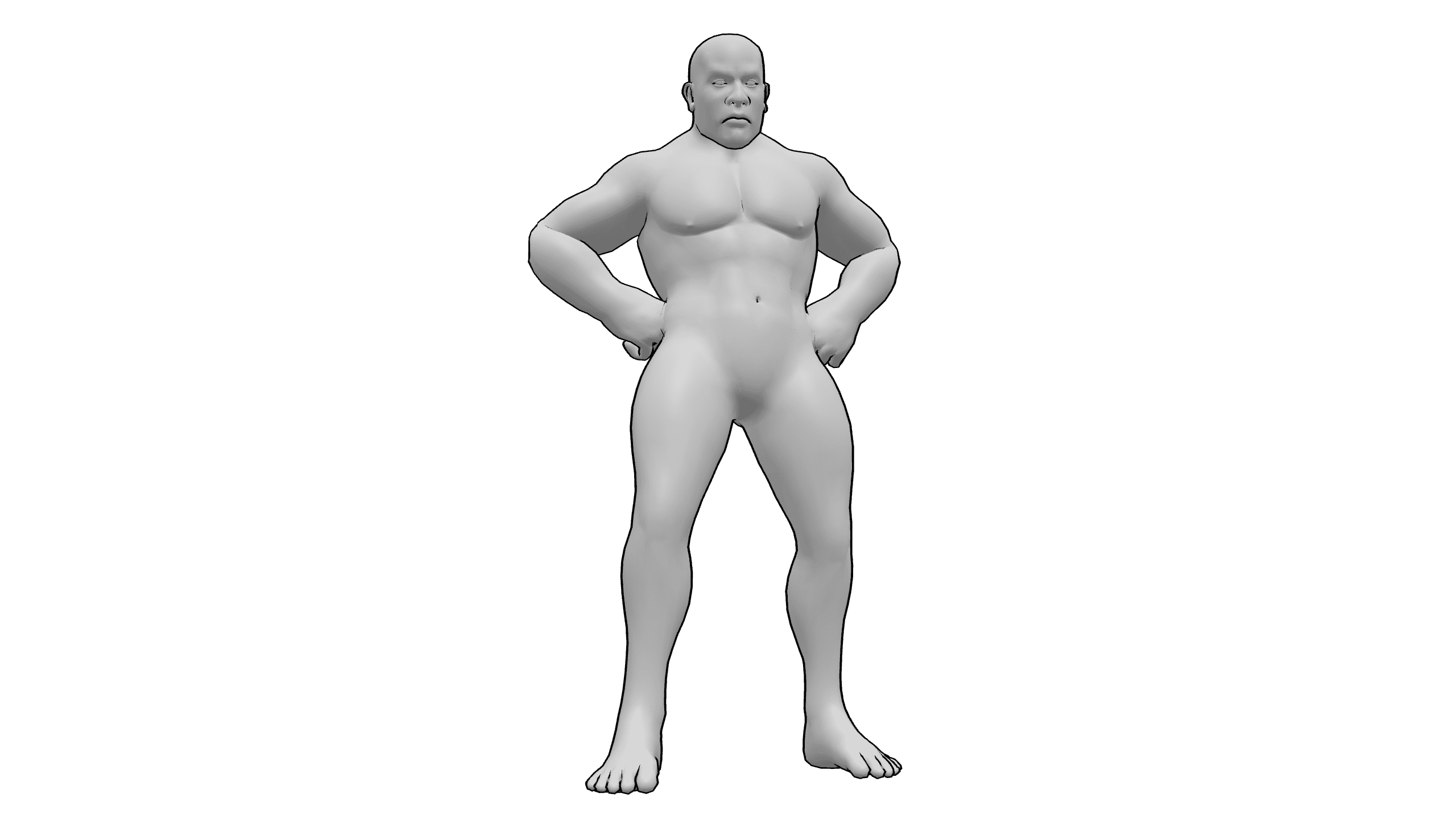 叉腰站立