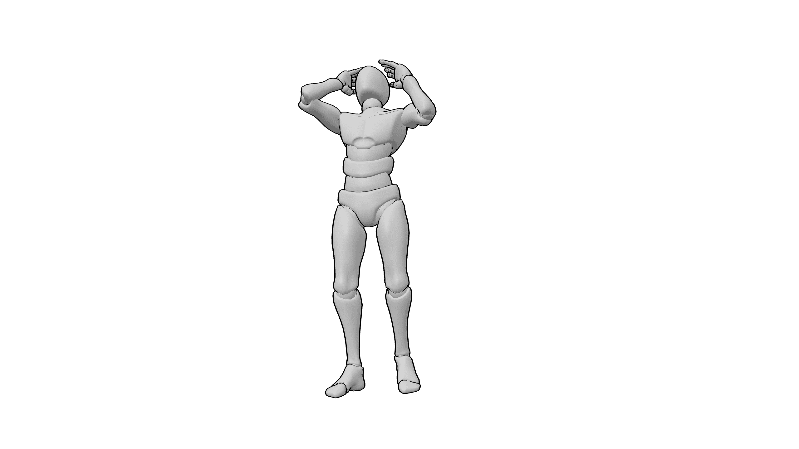 双手抱头站立
