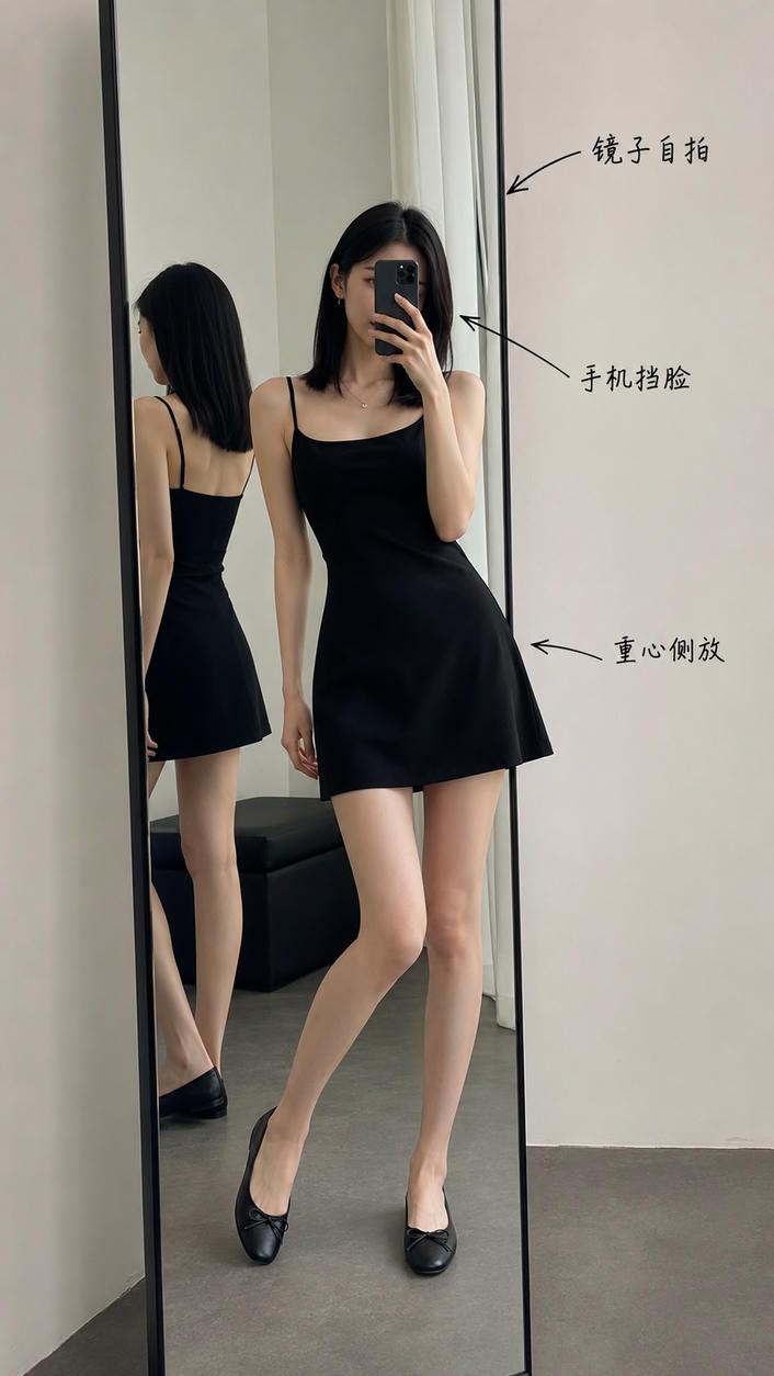 对镜自拍站姿