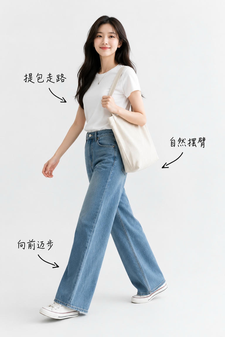 提包行走姿态