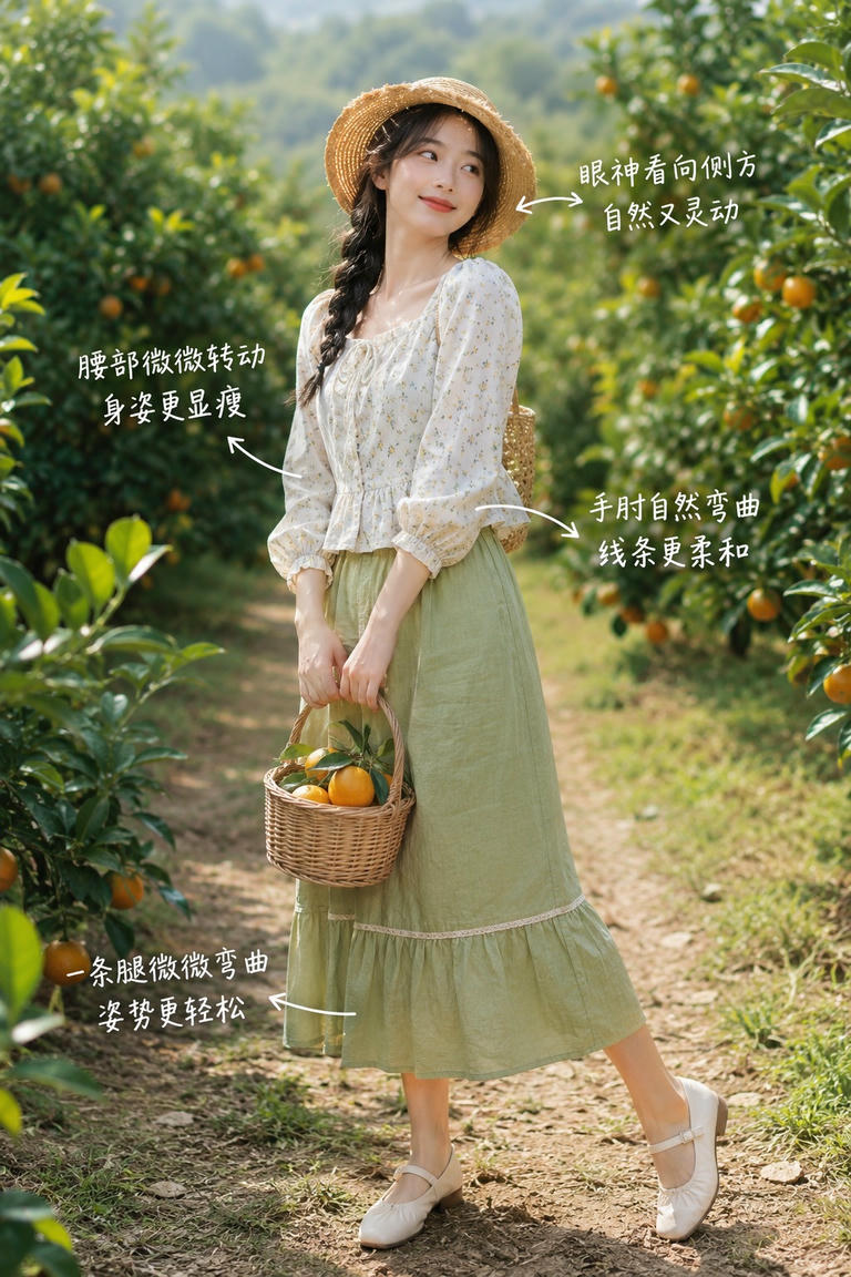 果园提篮站立姿态