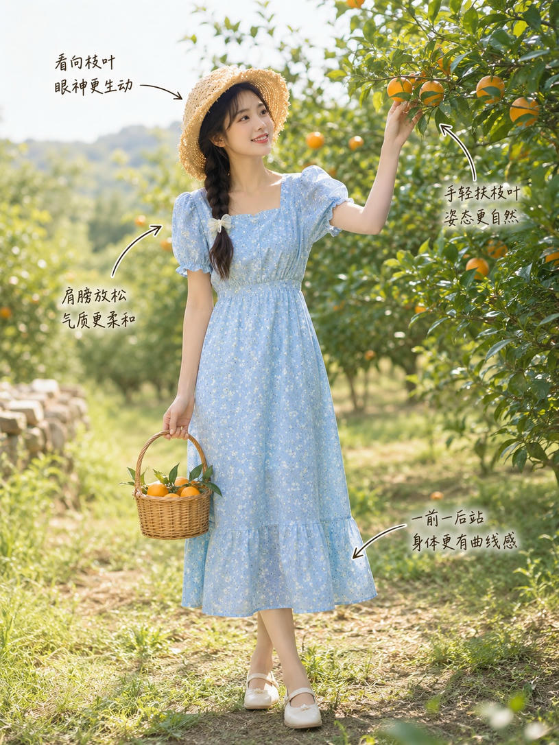 果园采摘姿态