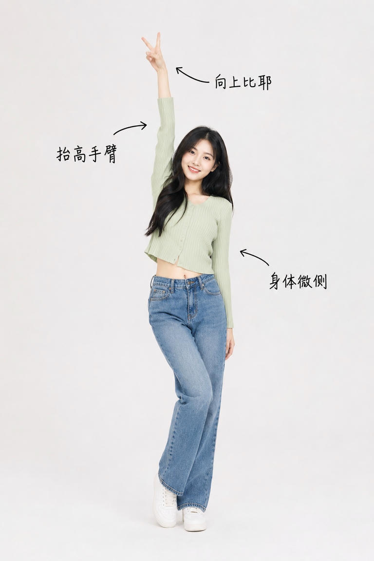 活力比耶站姿