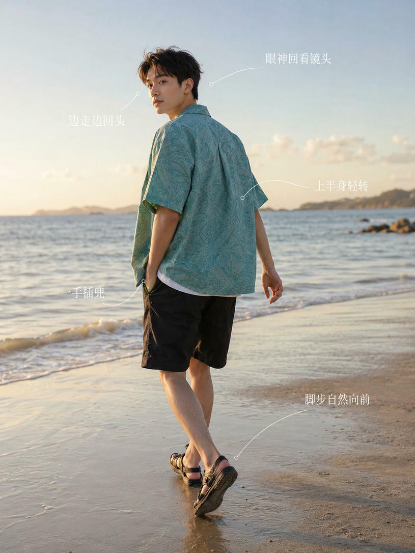 海边回眸行走