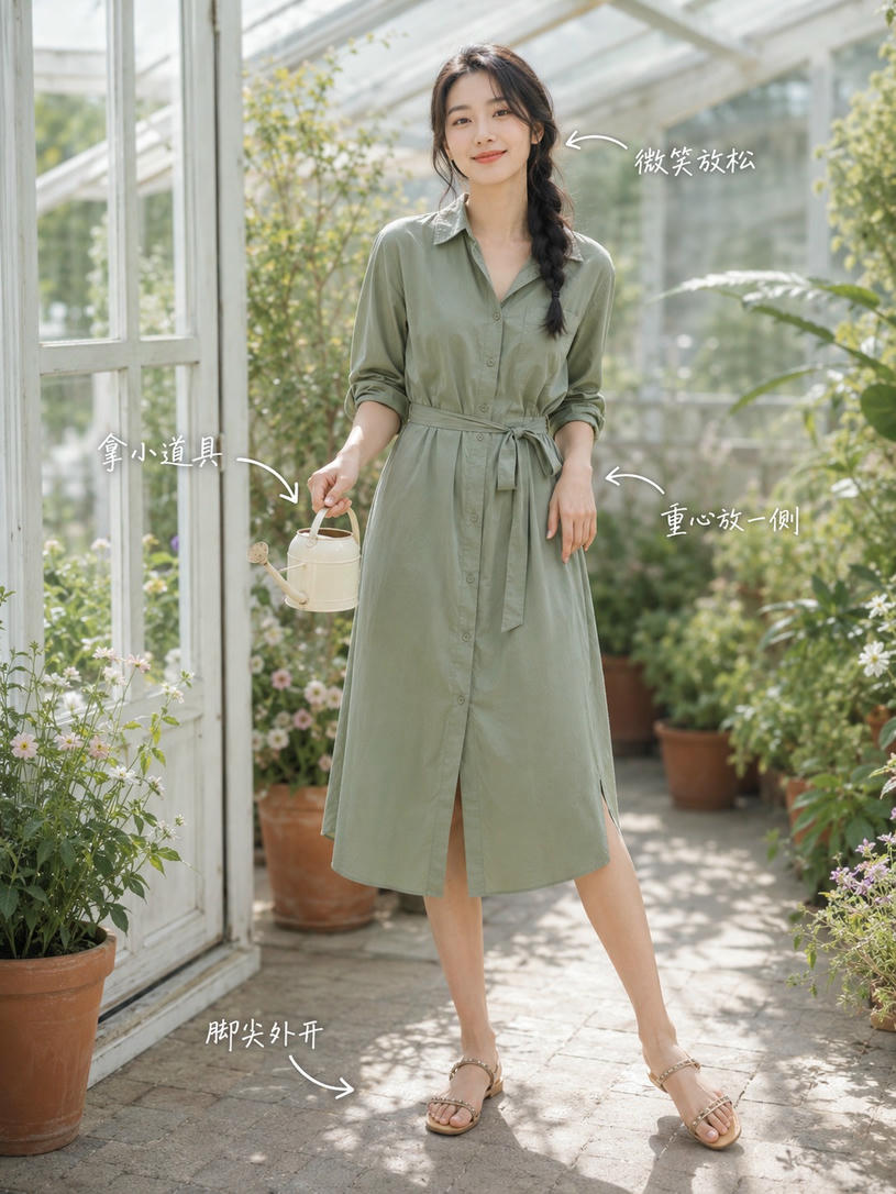 温室花房站姿