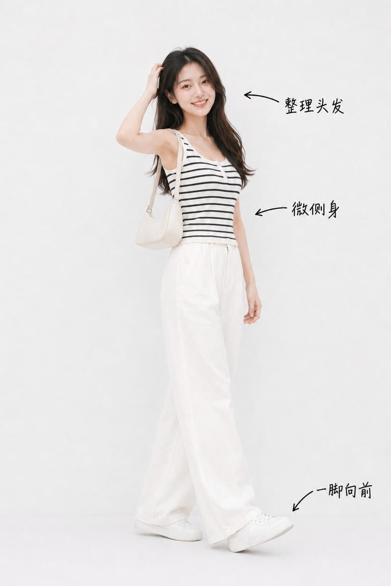 漫步整理秀发