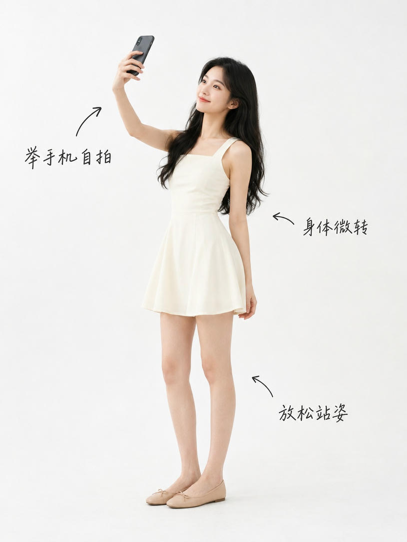 甜美自拍站姿