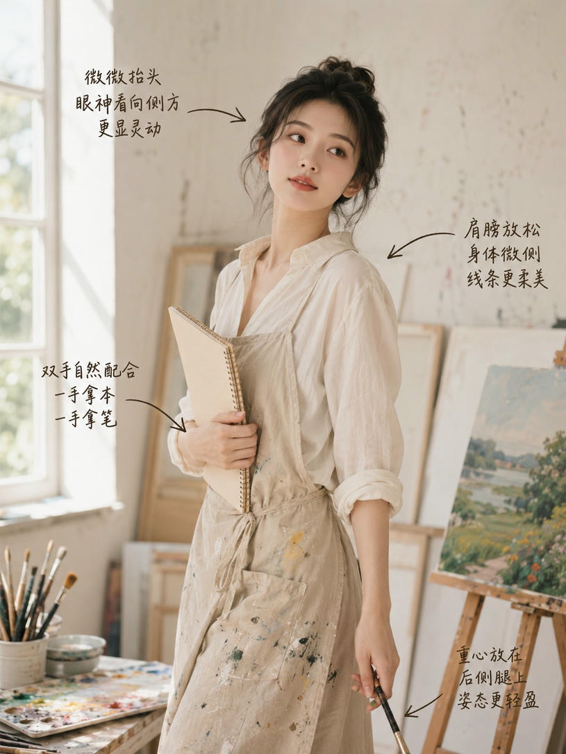 画家创作站姿