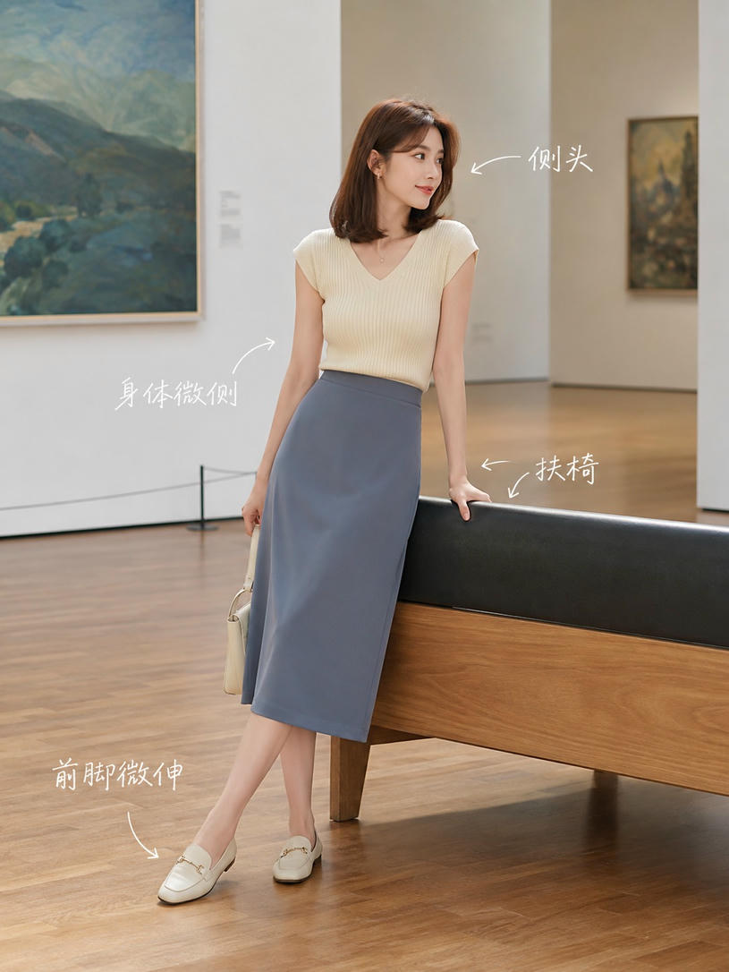 画廊侧身倚靠