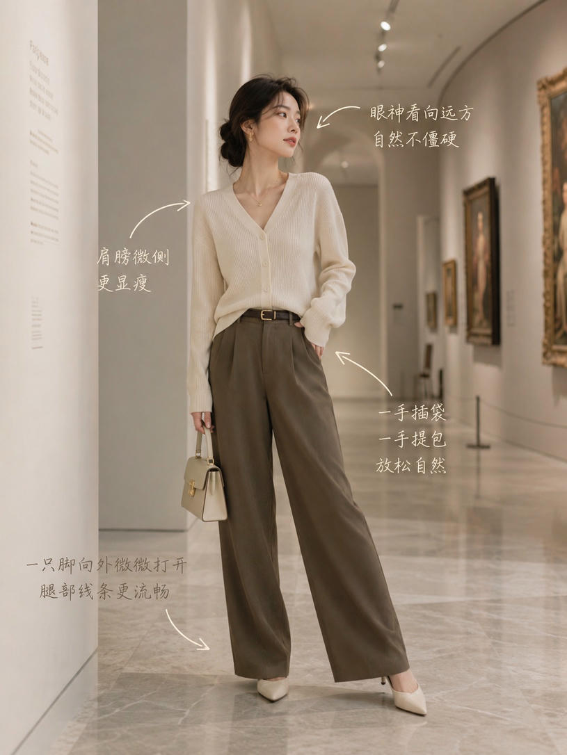 画廊插袋站立