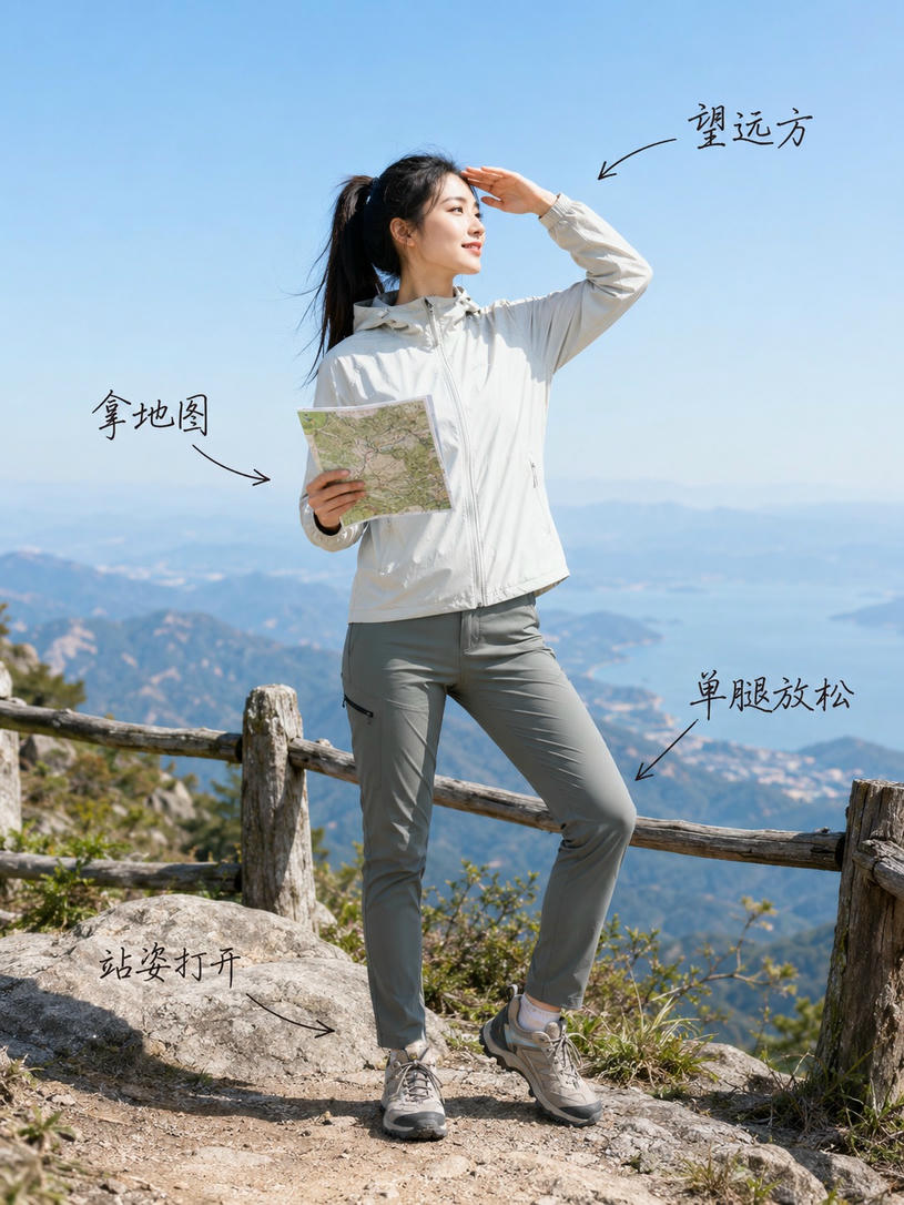 登山远眺姿态