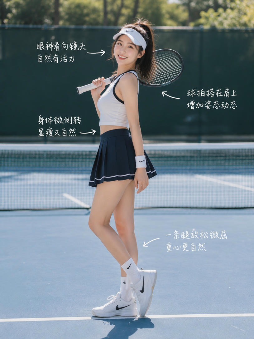 网球运动活力站姿