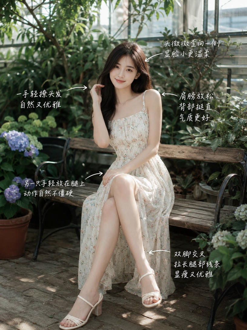花园坐姿撩发