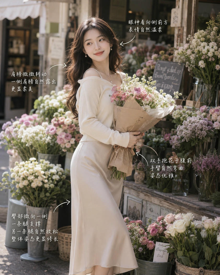 花店持花站姿