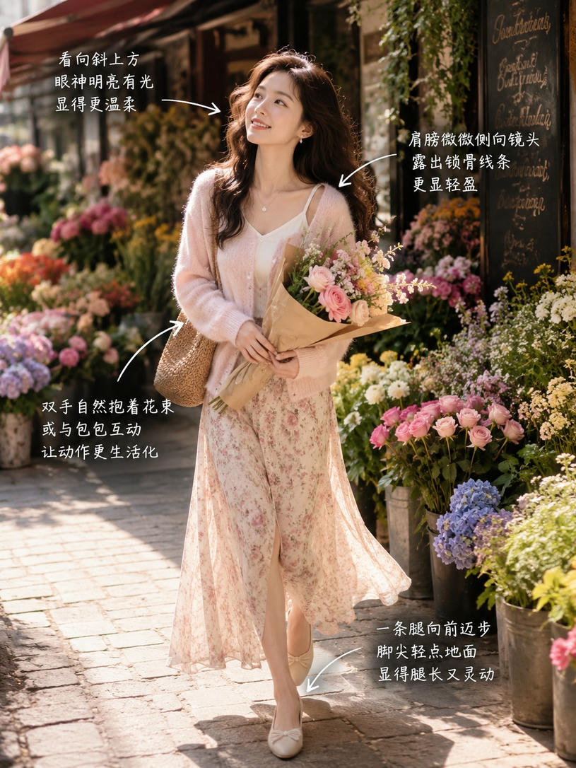 花店漫步姿态