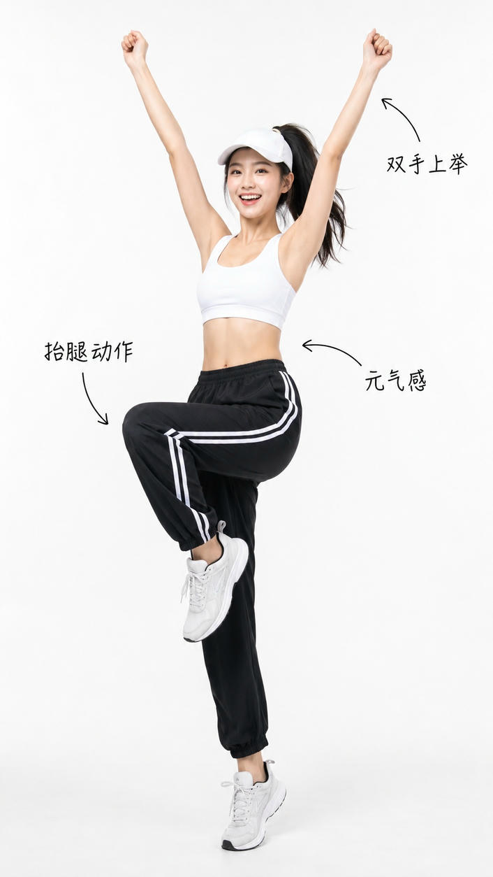 运动活力单腿站姿