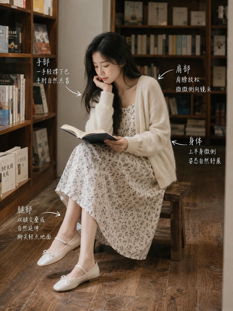 阅读时慵懒坐姿