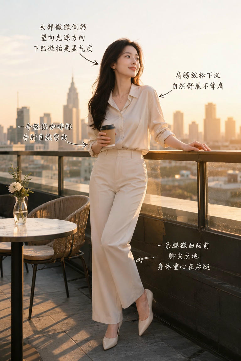 阳台手持咖啡